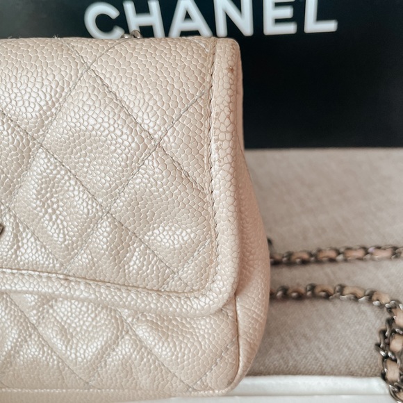 Authentic Chanel natural beauty flap bag ligh beige - Picture 12 of 13